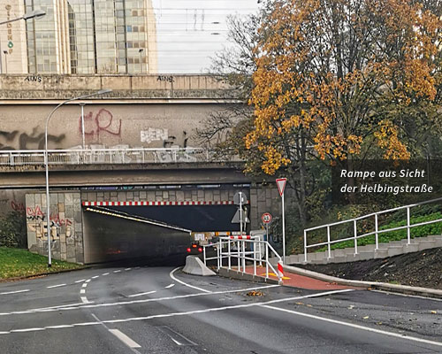 Auffahrt Protected Bike Lane